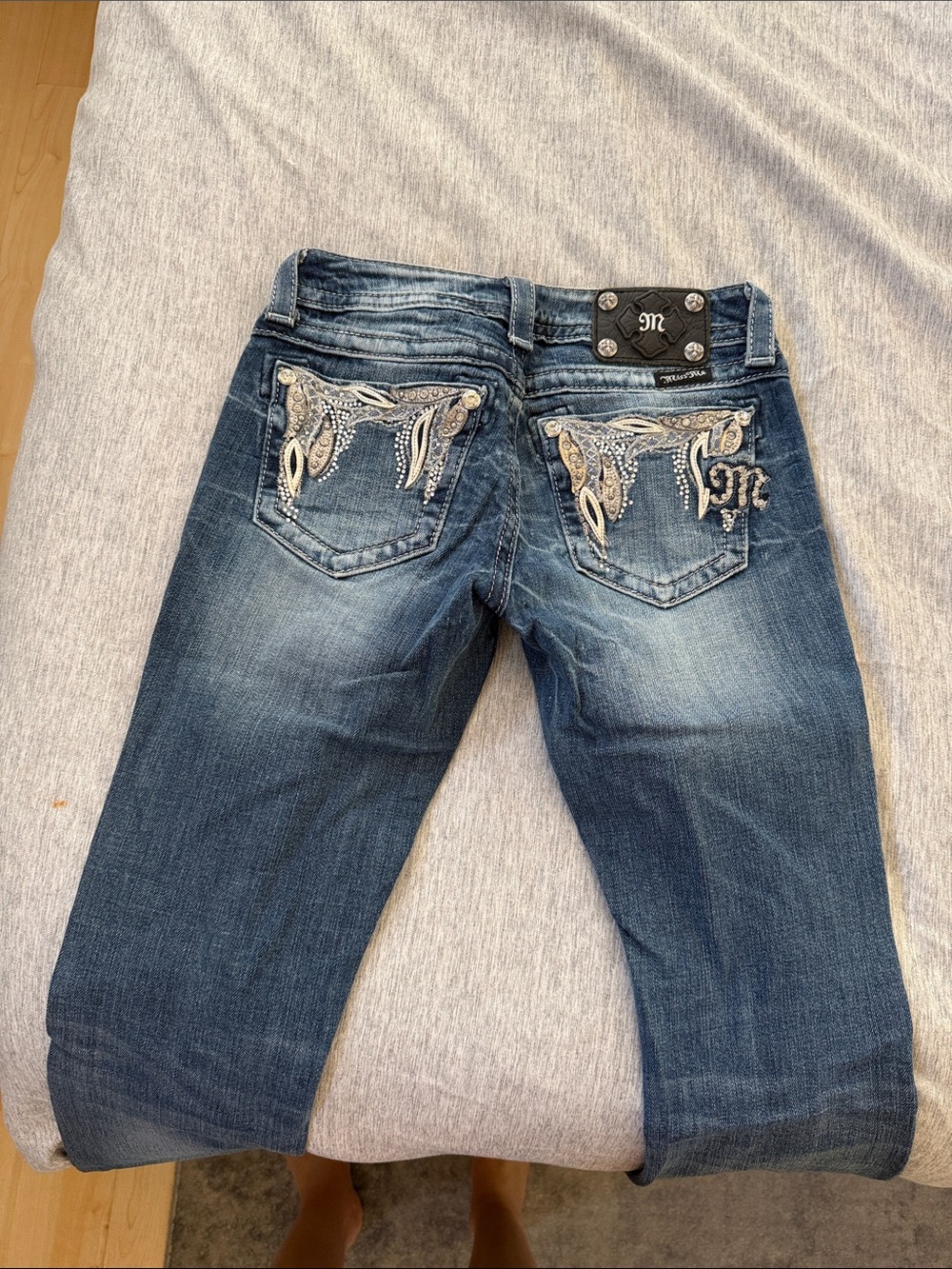 Miss Me Blue Denim Jeans with Embellished Back Pockets